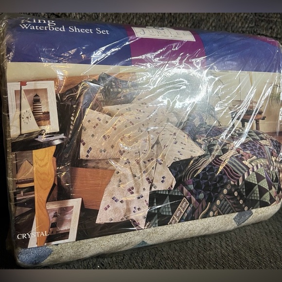 Vintage Sealed Jubilee King Size Crystal Design Waterbed Sheet Set - Picture 8 of 10